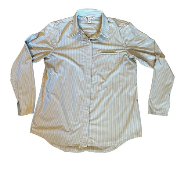 Athleta Tops - *SOLD* Athleta Women’s Pinstripe Long Sleeve Button-Up Shirt Size M Workwear